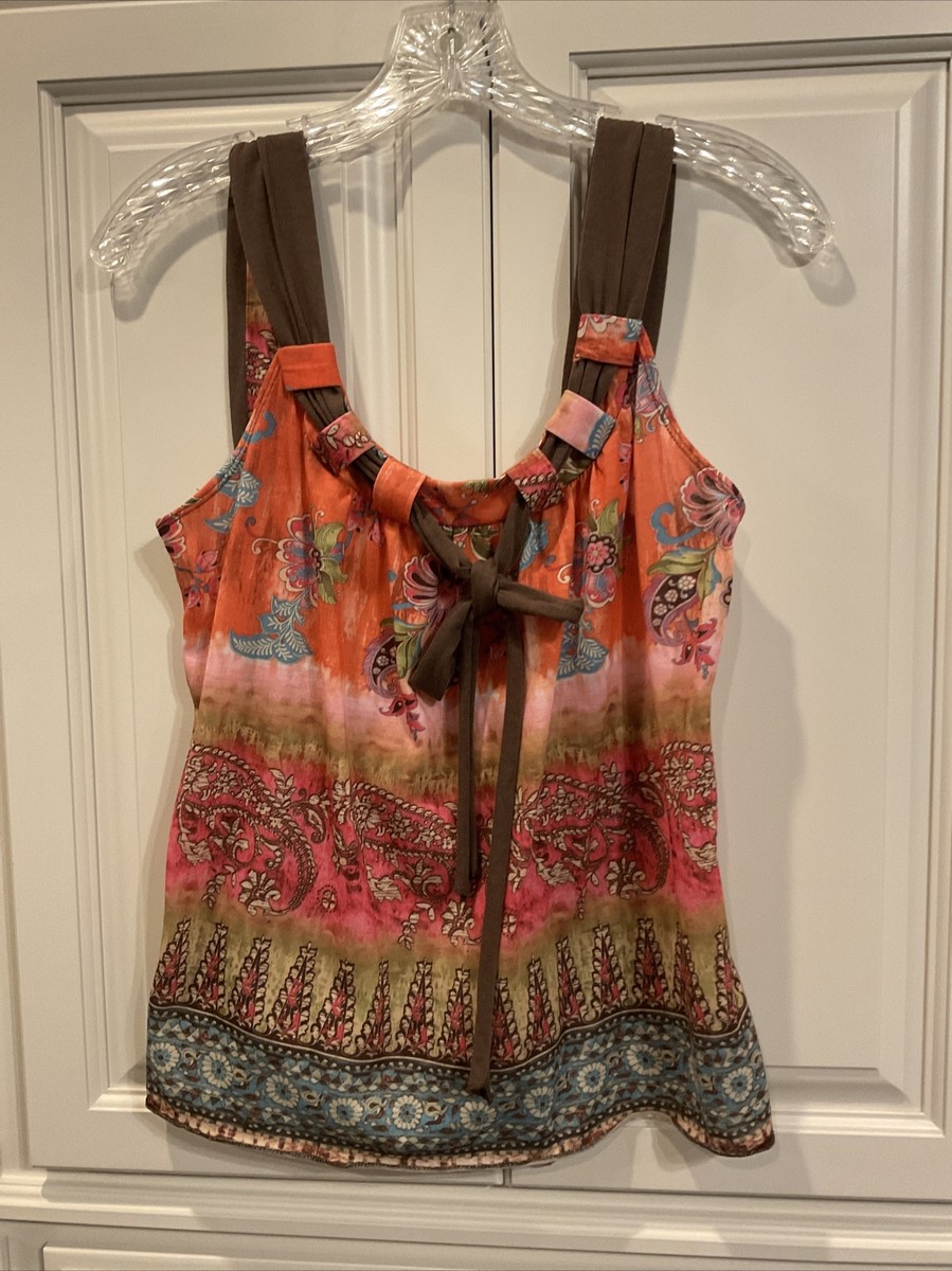 【threetimes】Text me tank top It's Our Time Tank top wide strap tank Boho multi relaxed