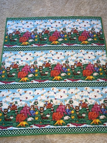 Whimiscal Fun Noahs Ark Childrens Lap Quilt 41”x38” New