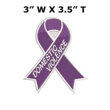Domestic Violence Purple Awareness Ribbon Patch Embroidered iron-on Applique 