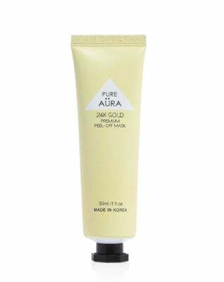PURE AURA Premium 24K Gold Peel-Off Face Mask SEALED Tube Travel Size Tightens