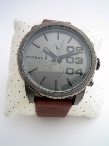DIESEL FRANCHISE CHRONOGRAPH WATCH MENS DZ421 STAINLESS STEEL LEATHER GENUINE - Picture 1 of 9