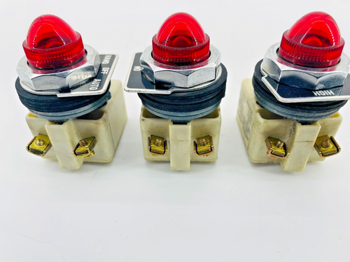 Lot of 3 Square D 9001KM1 Pushbutton Light Module 110/120V Red Cap Ser G - Picture 6 of 7