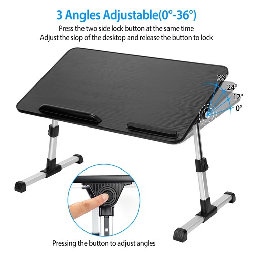 Folding Laptop Table Desk Breakfast Notebook Reading Sofa Bed Writing Tray Stand - Afbeelding 6 van 19