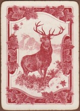 Cartas de Juego 1 Carta Única Antigua Antigua Ancha Ciervo Ciervo Macho Alce Hoja de Arce