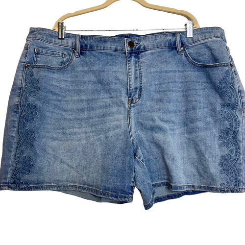 Lane Bryant Womens Denim Shorts Size 22 Mid Rise Boyfriend Midi