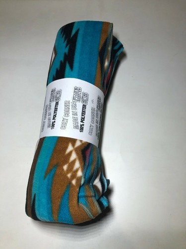 "Manta de cama ZooFleece azul suroeste azteca tribal americana 50X60" - Imagen 3 de 4