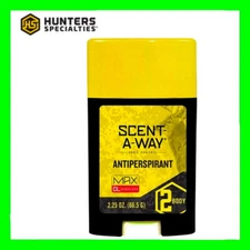 Hunters Specialties SCENT-A-WAY MAX Antiperspirant Deoderant Unscented 2.25 OZ