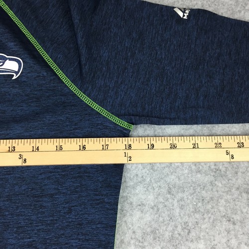 Majestic Fan Fashion Cool Base Seattle Hawks Half-Zip Pullover, Women's L (Blue) - Picture 6 of 10