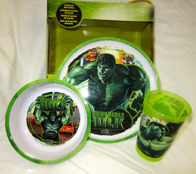 Ensemble De Vaisselle Enfant Hulk - Assiette, Bol, Tasse Et Couverts - ZAK Designs
