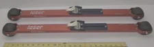 Vintage 80s Pair of Swed Laser Aluminum Roller Land Skis W/ Salomon Bindings