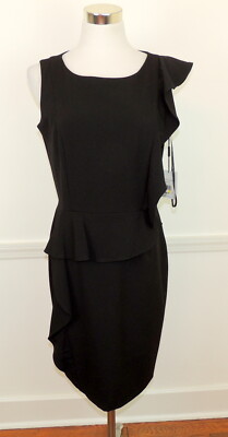 calvin klein black peplum dress Calvin Klein Women's 3/4-Peplum Sleeve Sheath Dress, Black, 6 at Amazon Women's Clothing store