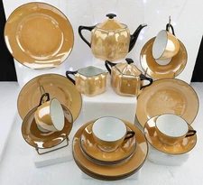 Antique Oremont Bavaria Art Deco Lusterware 21-piece Service Set Extra Plates EX