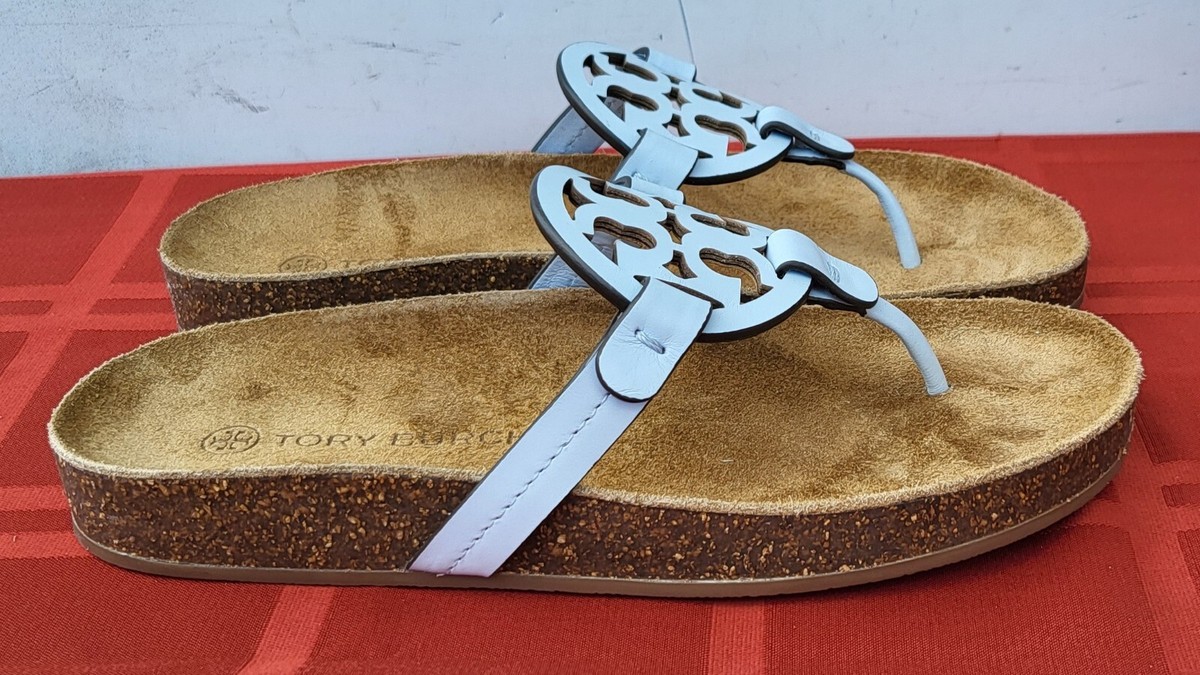 Tory Burch Miller Cloud Leather & Cork Thong Sandals in