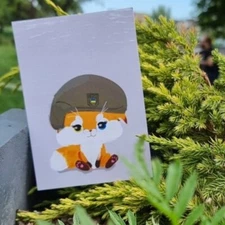 Defender FOX military style charitable postcard Ukrainian Zaporizhzhia NGO HeroU