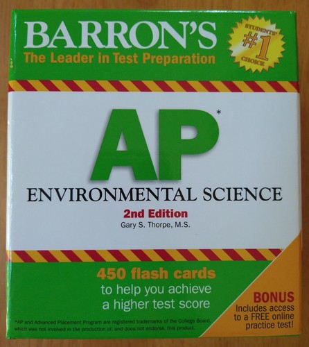 Barron's AP Environmental Science 6th Ed TEST PREP BOOK & FLASHCARDS! Both! NEW! - Picture 2 of 9