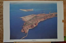 Beautiful wall art North Sea island Heligoland lighthouse dune 92x64cm ~ 1955 Vintage 