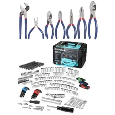 DURATECH 497-Piece Mechanics Tool Set Wrench Sockets& WORKPRO 7-PIECE Pliers Set