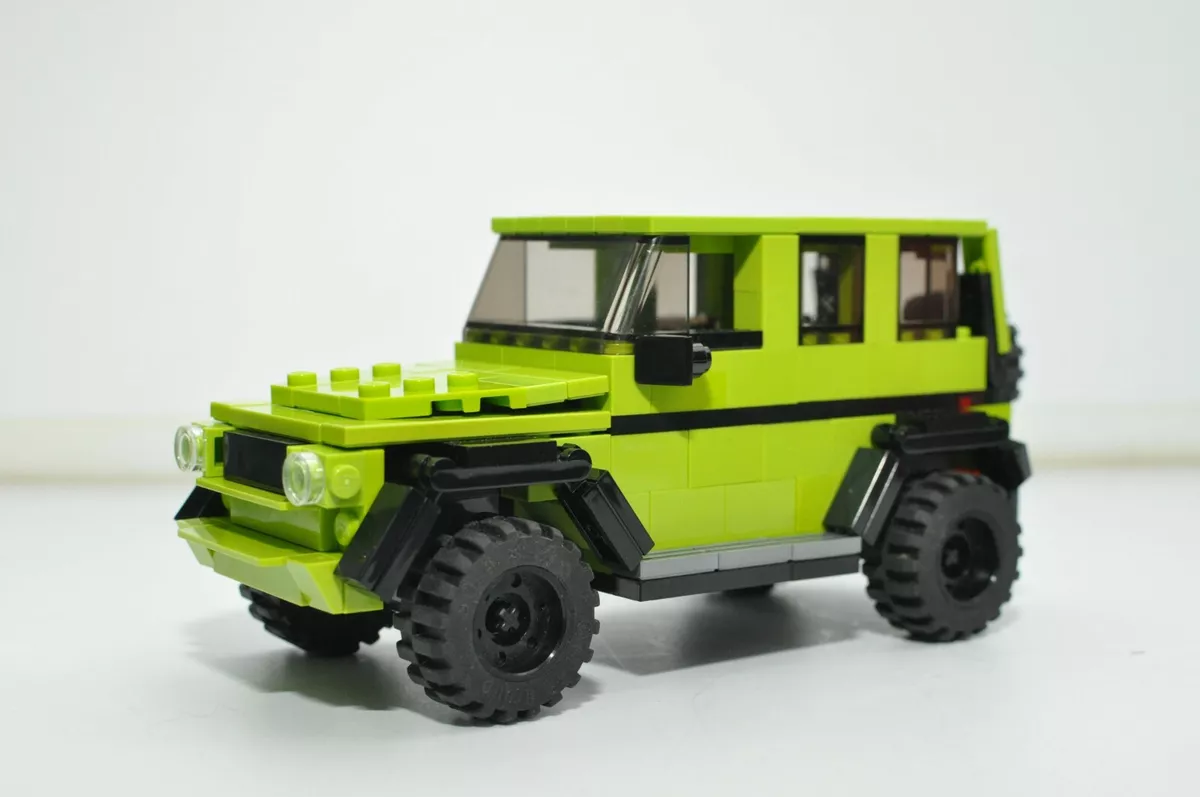Custom G Wagon 550 SUV Lime Model Built and Compatible with LEGO
