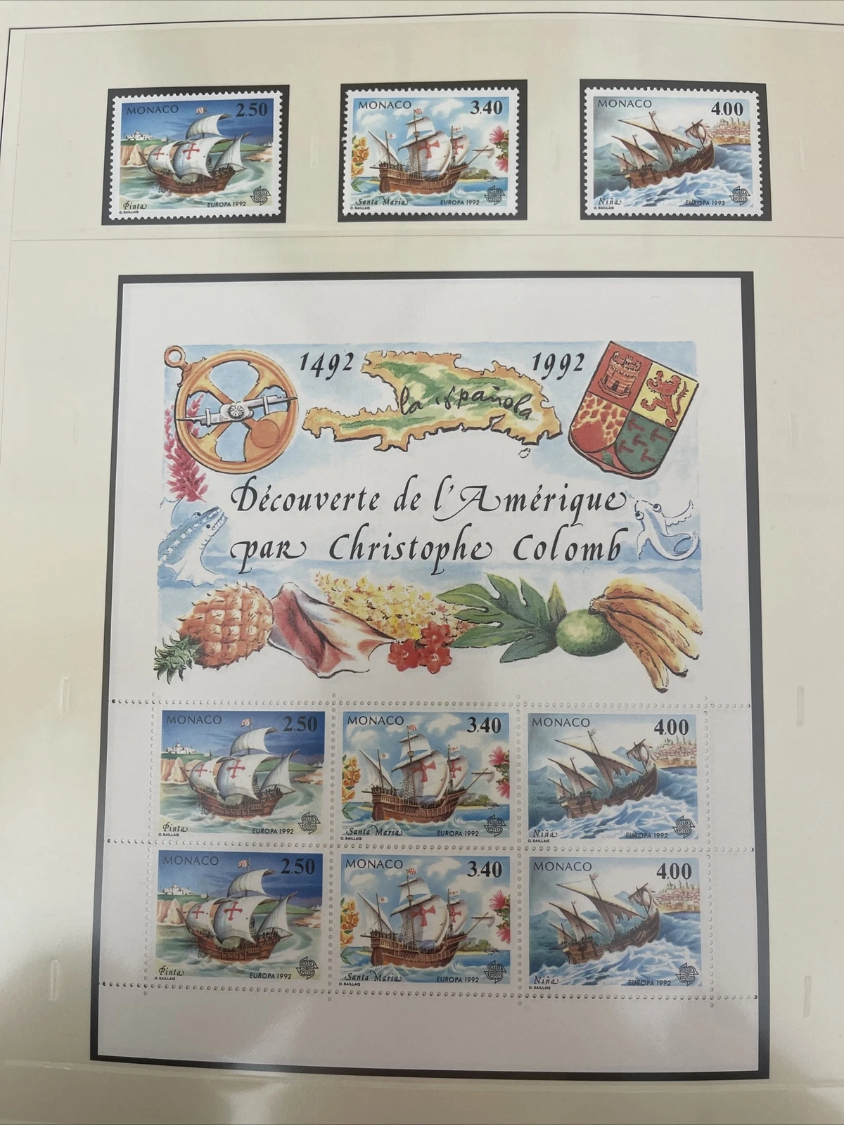Timbres Monaco Neuf Lindner No.186 1992 Page 167