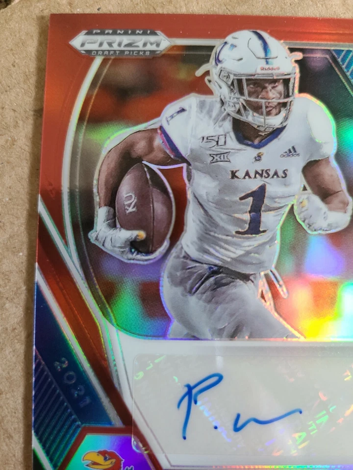 Pooka Williams Jr 2021 Panini Prizm Draft Picks Red Parallel Auto 180/199 NFL  - Image 2 of 4