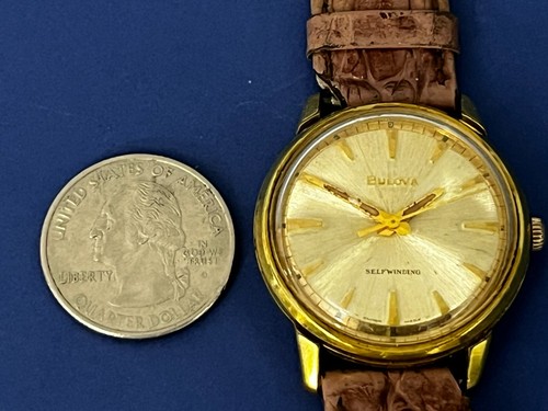 Vintage BULOVA men's automatic watch 17Jewels swiss 1966 M6 Gold Plated - Picture 3 of 15