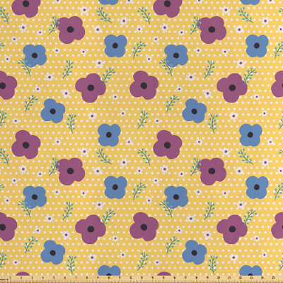 Blumen Satin Stoff als Meterware Blooming Doodle Petals