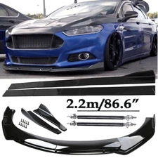 Front Bumper Lip Spoiler Side Skirts Rear Lip Glossy Black For Ford Focus RS SE