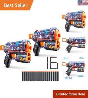 X-Shot Sonic Skins Flux Blasters - 90 Feet Firing Range & 16 Darts Included