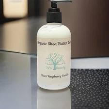 Body Lotion Handmade w/Organic Shea Butter - Black Raspberries & Vanilla ~ 9 oz