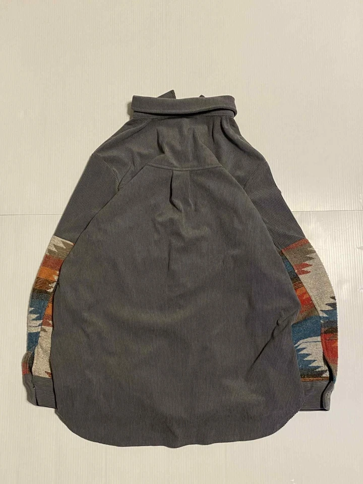 Camisa Para Hombre Con Botones Mediana/Grande Estampado Azteca Suroeste Manga Larga Foto 3 de 4