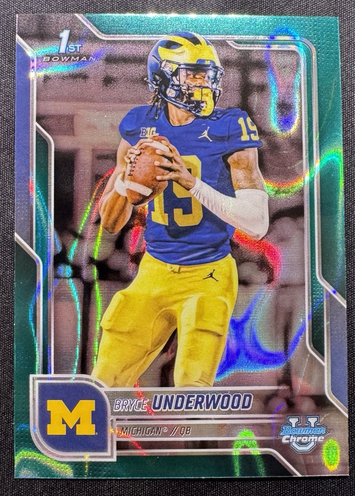 2025 Bowman Chrome University #196 Bryce Underwood Teal Lava Refractor Rc Rookie