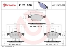 FOR BREMBO P 28 076 HAM PADS. PRZEDNIE FRONT TEVES HONDA