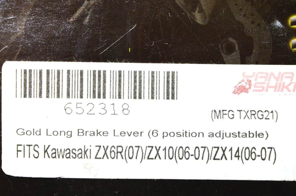 Palanca de freno ajustable Yana Shiki TXRG21, 652318 Kawasaki dorada larga 6 posiciones N Foto 3 de 3