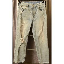 Gap Cheeky Straight High Rise Distressed Light Wash Jeans 29 8P 753424-00 Blue