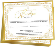 25 PCS Baptism Certificates for Church, Baby Dedication Certificate Paper, Baby