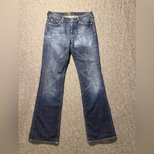 7 For All Mankind Vtg Jeans womens 28 blue Boy Cut Boot USA made button fly