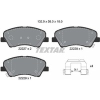Textar 2222701 Bremsbelagsatz FüR KIA Hyundai RIO Stonic Bayon I20 YB SC FB UB