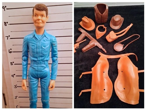 Marx Johnny West Jamie West in Blue Suite Action Figure With Accessories*