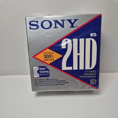NEU Sony 10er Pack 10MFD 2HD 2MB 3,5'' Zoll doppelseitige Micro Disketten XT Apple