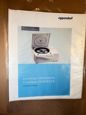 Eppendorf 5804 5804R 5810 5810R Centrifuge Manual Hard Copy Binder