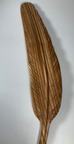 Carved Wood Feather Slide Box with Sliding Lid 16.5 in. - Picture 2 of 9