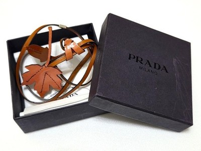PRADA Romantic Forest Leather Necklace with Box 44152
