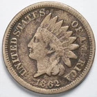 1862 Indian Head Penny Cent Very Good (VG) Details