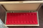 Novelty Cutlery Collectors Case Oak Wood Hinged Box w/ Red Foam Insert — photo 2