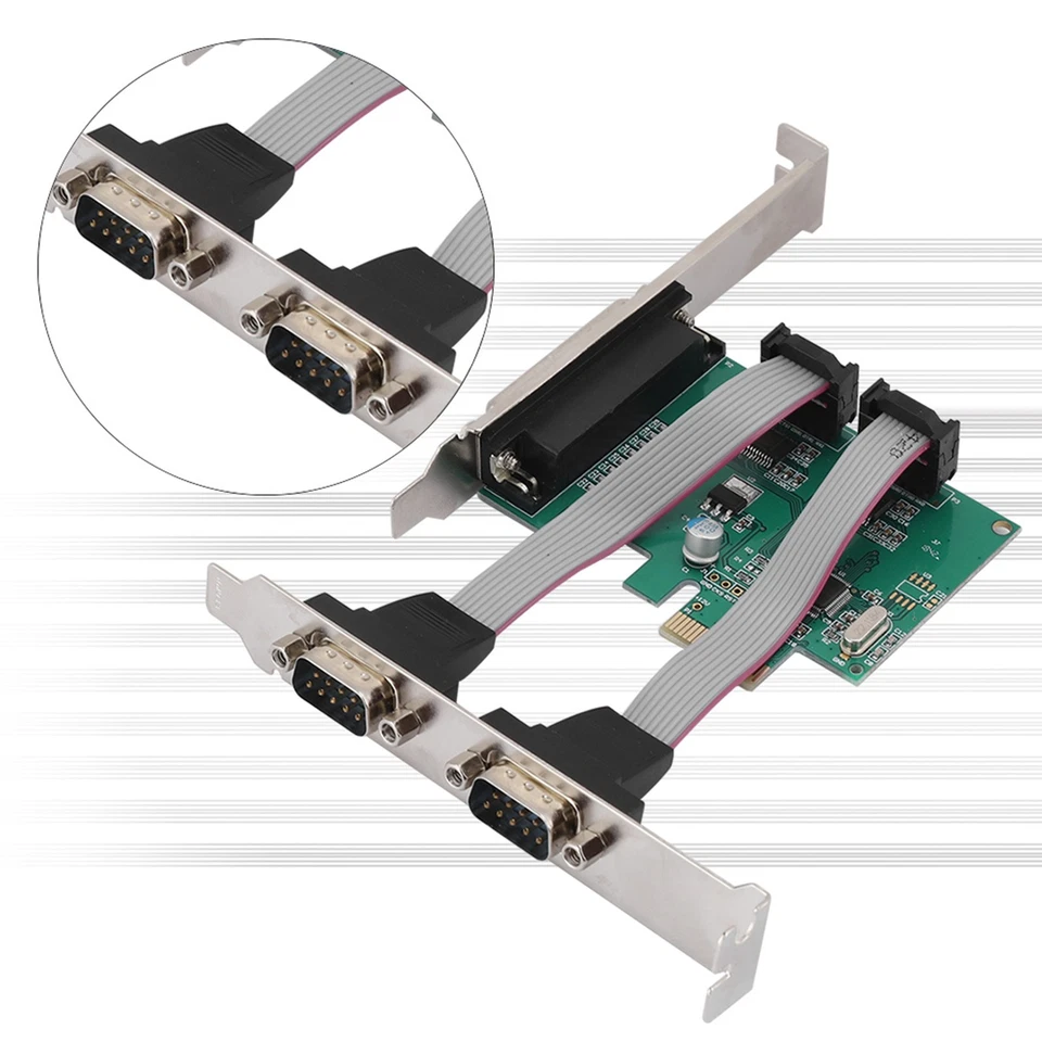 ﹣PCI-E To 2 Serial Card 1 Parallel Port Card Desktop PCI Expansion Card LPT Port - Image 4 of 4