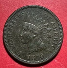 1870 US Indian Head Cent! Lower Mintage! AU Details! Old US Coin!