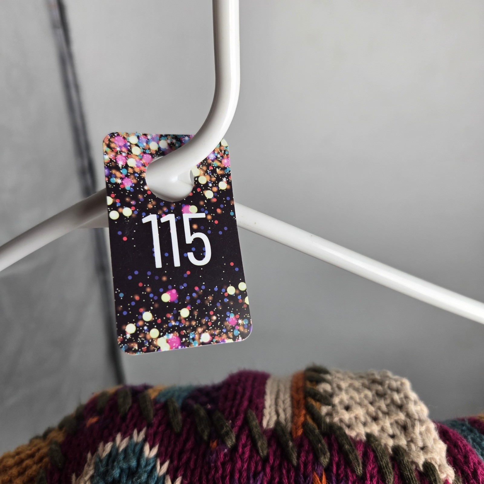 Vtg Reference Point Patchwork Knit Sweater Purple… - image 9