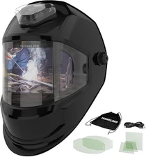 Panoramic View Auto Darkening Welding Helmet, Large View/True Color Welder Mask
