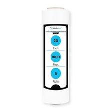 20" x 1000' White Packing Pallet Wrap Stretch Film Shrink Hand Wrap 8 Rolls