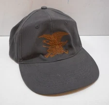 NRA Hat Cap Embroidered Eagle Logo Gray Baseball Hook/Loop Strap NEW